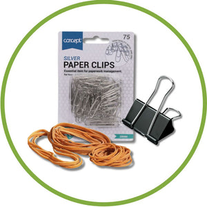 ELASTIC BANDS, PUSHPINS & CLIPS