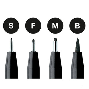 Faber Castell Artist Pitt Pens Black 4 Assorted Sizes