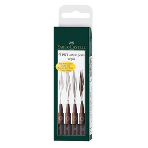 Faber Castell Pitt Artist Pens Sepia 4 Pack