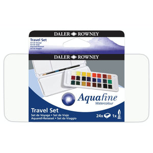 Daler Rowney Aquafine Travel Tin 24 Colours with Brush