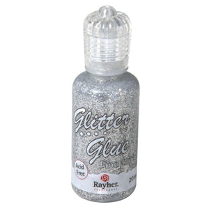 Rayher Glitter Glue Brilliant Silver 20ml