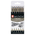 Sakura Pigma Micron Wallet 6 Fineliners Black
