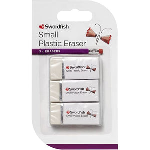 Swordfish Small Plastic Eraser 3 Pack