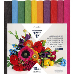 Clairefontaine Florist Crepe Paper 10 Rolls Bright