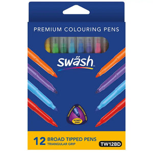 Swash Colour Markers Broad Tip 12 Pack