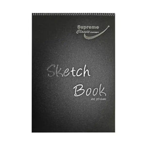 Supreme Black Spiral Sketchbook A4 135g 20 Sheets