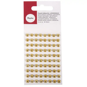 Rayher Plastic Half Beads Gold