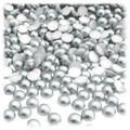 Rayher Plastic Half Beads Silver