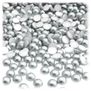 Rayher Plastic Half Beads Silver