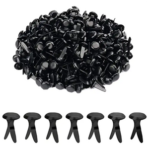 Brads Round, Black, 4+8mm 75 Pack
