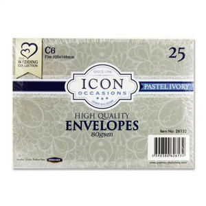 Icon Envelopes C6 Ivory 25 Pack