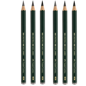 Faber Castell 9000 Jumbo 4B Graphite Pencils 6 Pack