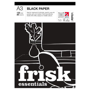 Frisk Essentials Black Pad 135gsm 30 shts A3