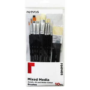 Reeves Mixed Media Brush Set Short Handle 10 Pack