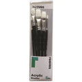 Reeves Acrylic Brush Set Flat Short Handle 5 Pack