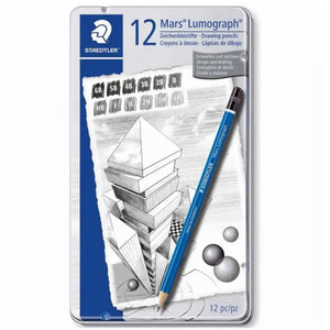 Mars Lumograph 12 Graphite Pencils (8B to 2H)