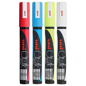 Uniball Liquid Chalk Bullet Tip Markers Assorted 4 Colours