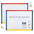 Show-me A2 Double Sided Magnetic Whiteboard Grid/Plain 600x450