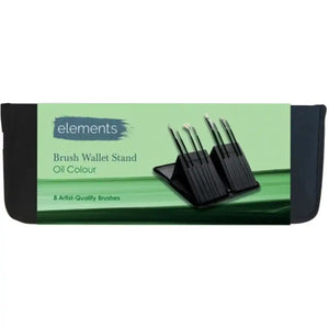 Elements Oil Brush Wallet Stand 8 Brush Set