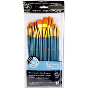 RL 12pce Brush Set In Wallet Gold Taklon