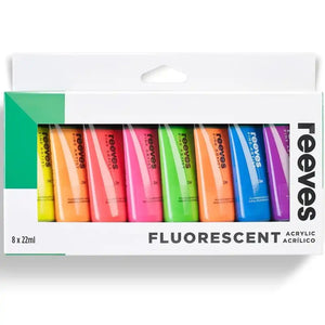 Reeves Acrylic Tube 8x22ml Fluorescent Set