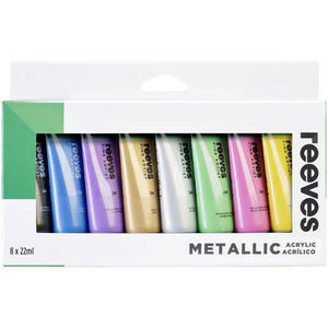Reeves Acrylic Tube 8x22ml Metallic Set