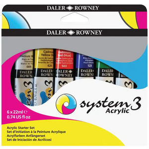 System 3 Acrylic Colour Starter Set 6x22ml