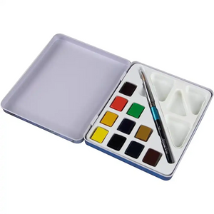 Daler Rowney Aquafine Mini Travel Tin 10 Half Pan Set