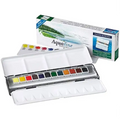 Daler Rowney Aquafine Watercolour Metal Box Set Assorted 12 Half Pans
