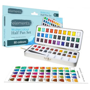 Elements Solid Watercolour Half Pan 50 Set