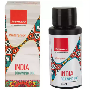 Isomars India Waterproof Drawing Ink 100ml Black