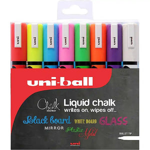 Uniball Liquid Chalk Bullet Tip Markers Assorted 8 Colours