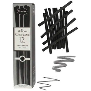 Coates Charcoal Thick Sticks 12 Pack