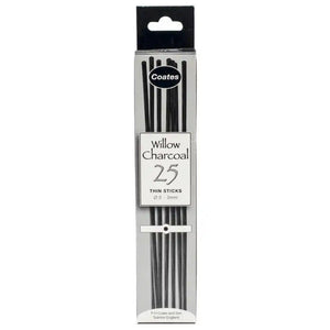Coates Charcoal Thin Sticks 25 Pack