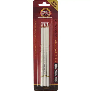 Koh-I-Noor  Gioconda  Extra White Coal Pencils 3 Pack