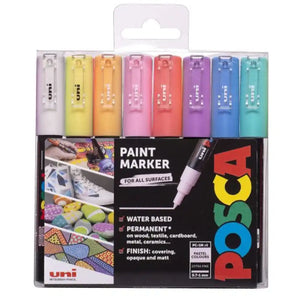 Posca PC-1M Xtra Fine Bullet Marker Pastel Colours 8 Pack