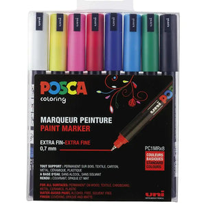 Posca PC-1MR Ultra Fine Markers Standard Colours 8 Pack