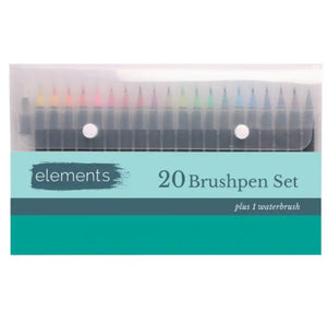 Elements Watercolour Brushpens Assorted Colours 21 Pack