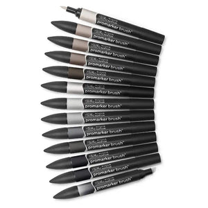 W&N Brushmarker Greys 12 Pack