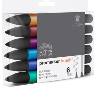 W&N Brushmarker Rich Tones 6 Pack