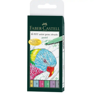 Faber Castell Pitt Artist Brush Pens Pastels 6 Pack