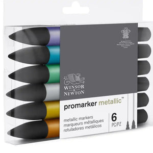 W&N Promarker Metalic Markers 6 Pack