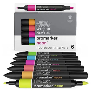 W&N Promarker Neon Fluorescent Shades 6 Pack
