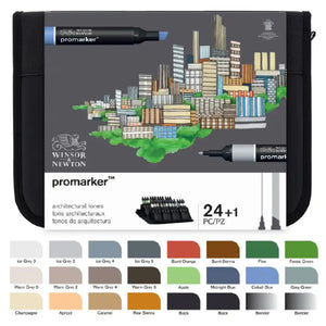 W&N Promarker Architectural Tones Wallet 24 Set