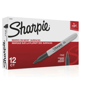 Sharpie Fine Permanent Marker Black 12 Pack