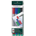 Faber Castell Multimark Non-Permanent Markers Superfine 4 Pack