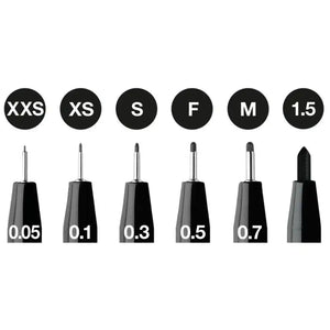 Faber Castell Pitt Artist Brush Pens Black 6 Pack Assorted Sizes
