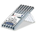 Staedtler Pigment Liners  6 Pack Assorted Sizes