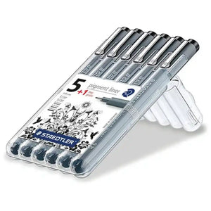 Staedtler Pigment Liners  6 Pack Assorted Sizes