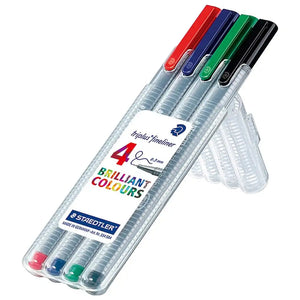 Staedtler Triplus Fineliner Assorted Colours 4 Pack